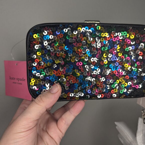 Kate Spade - Tonight Sequins Framed Crossbody Clutch NWT - Picture 5 of 8